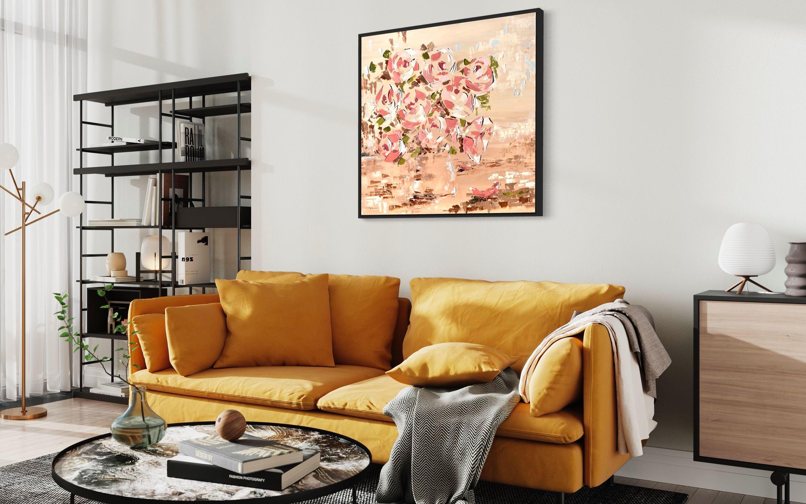 Rose astratte, Pittura, Olio su tela - Painting Astratto di Tanya Stefanovich