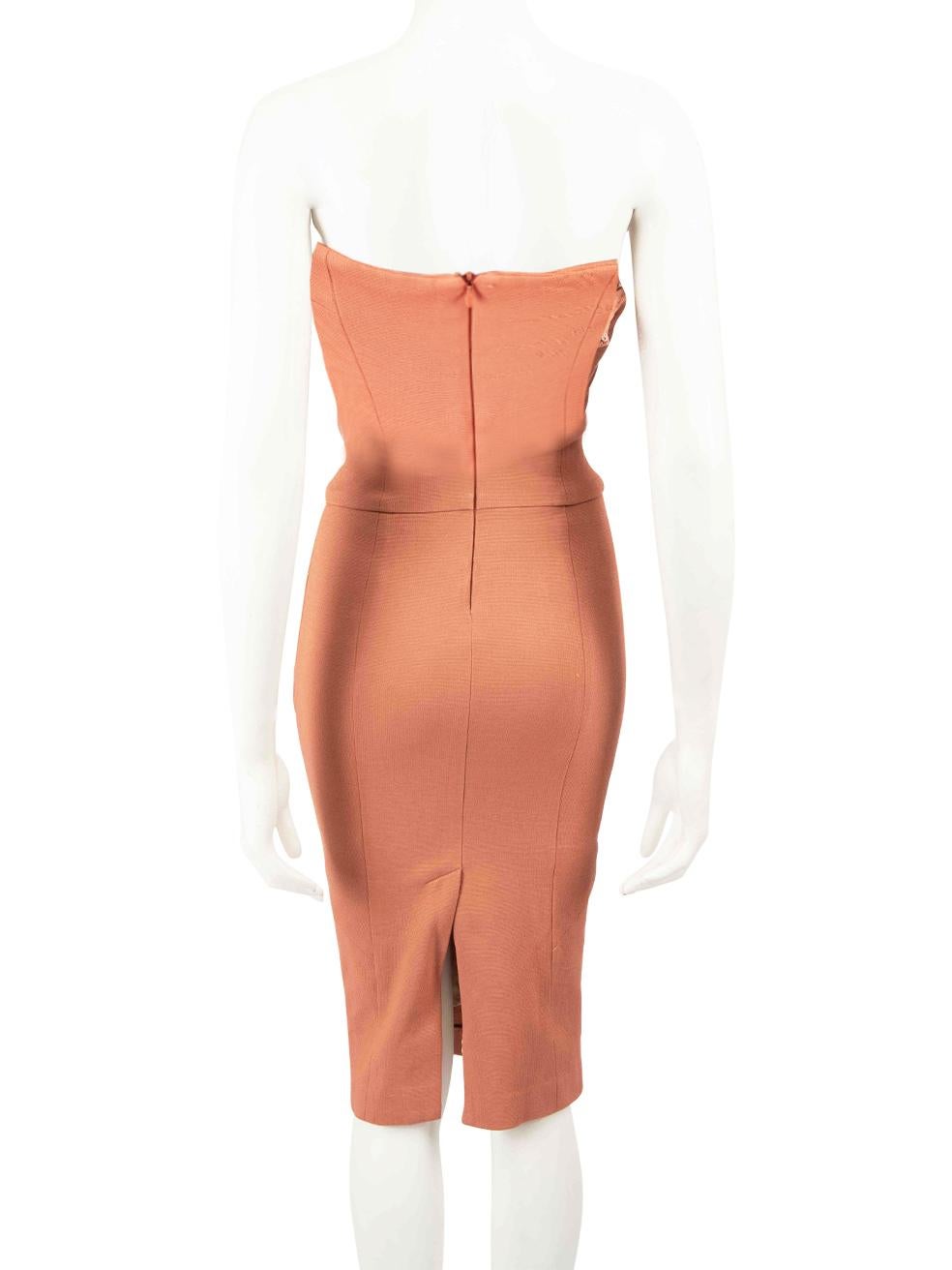 Orange Tanya Taylor Pink Strapless Sleeveless Dress Size XXS For Sale