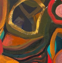 'Winter Bouquet', Oil on canvas, Contemporary, Abstract, Painting, Blue, Orange