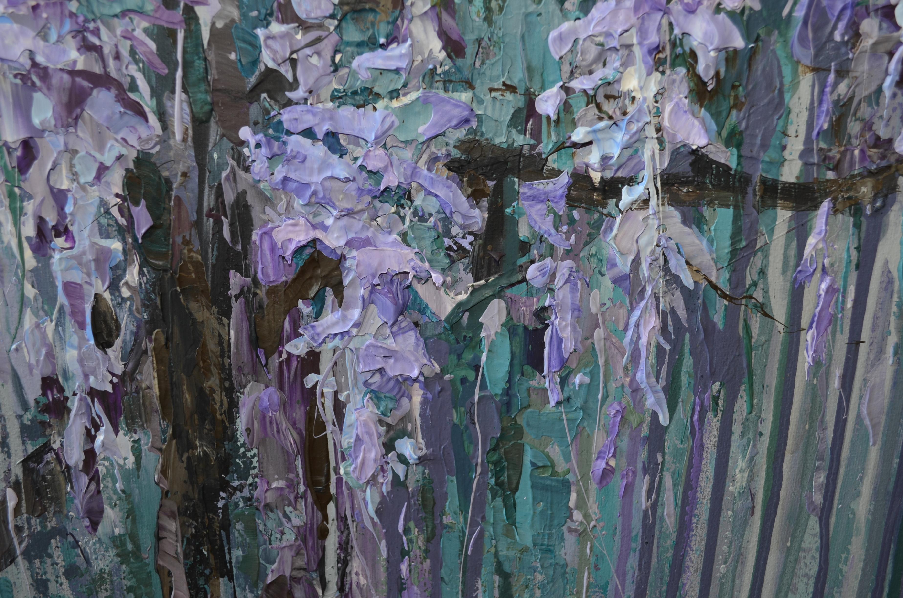 Garten meiner Träume (Grau), Figurative Painting, von Tanya Vasilenko 