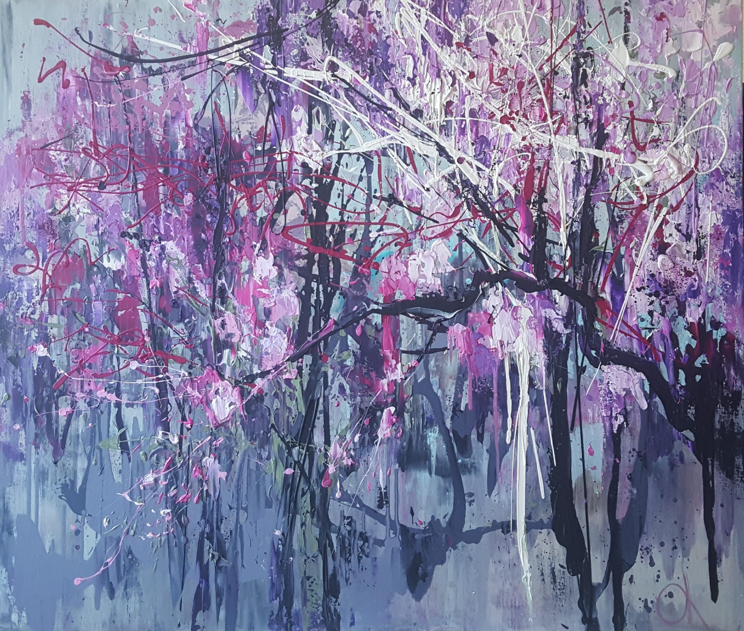 Tanya Vasilenko  Abstract Painting - Sakura is blooming