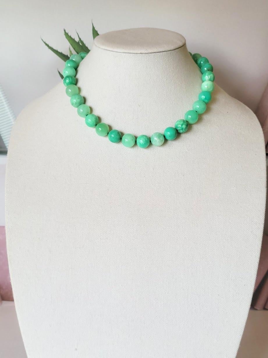 Collana di crisoprasio della Tanzania in vendita 1