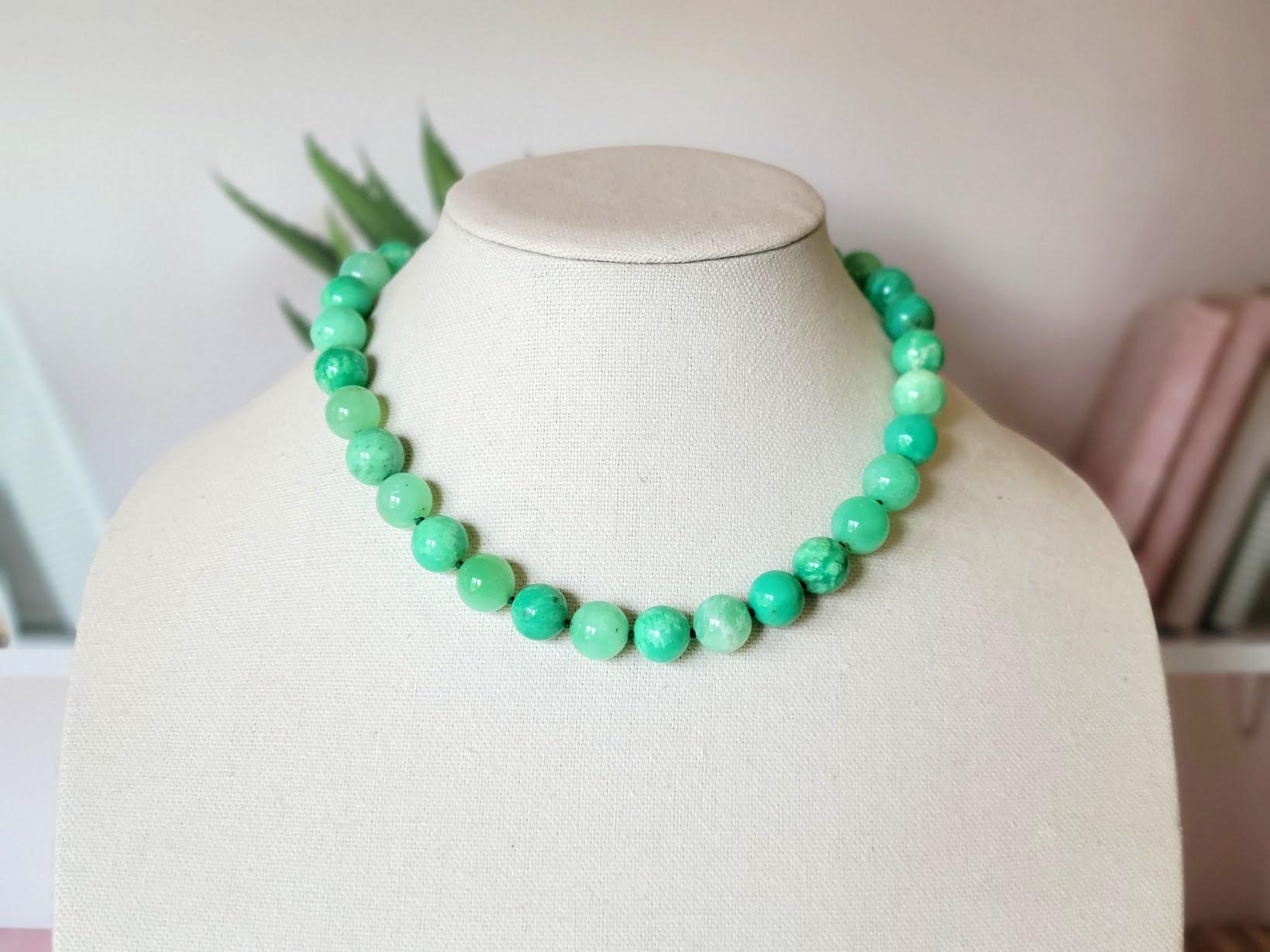 Collana di crisoprasio della Tanzania in vendita 2