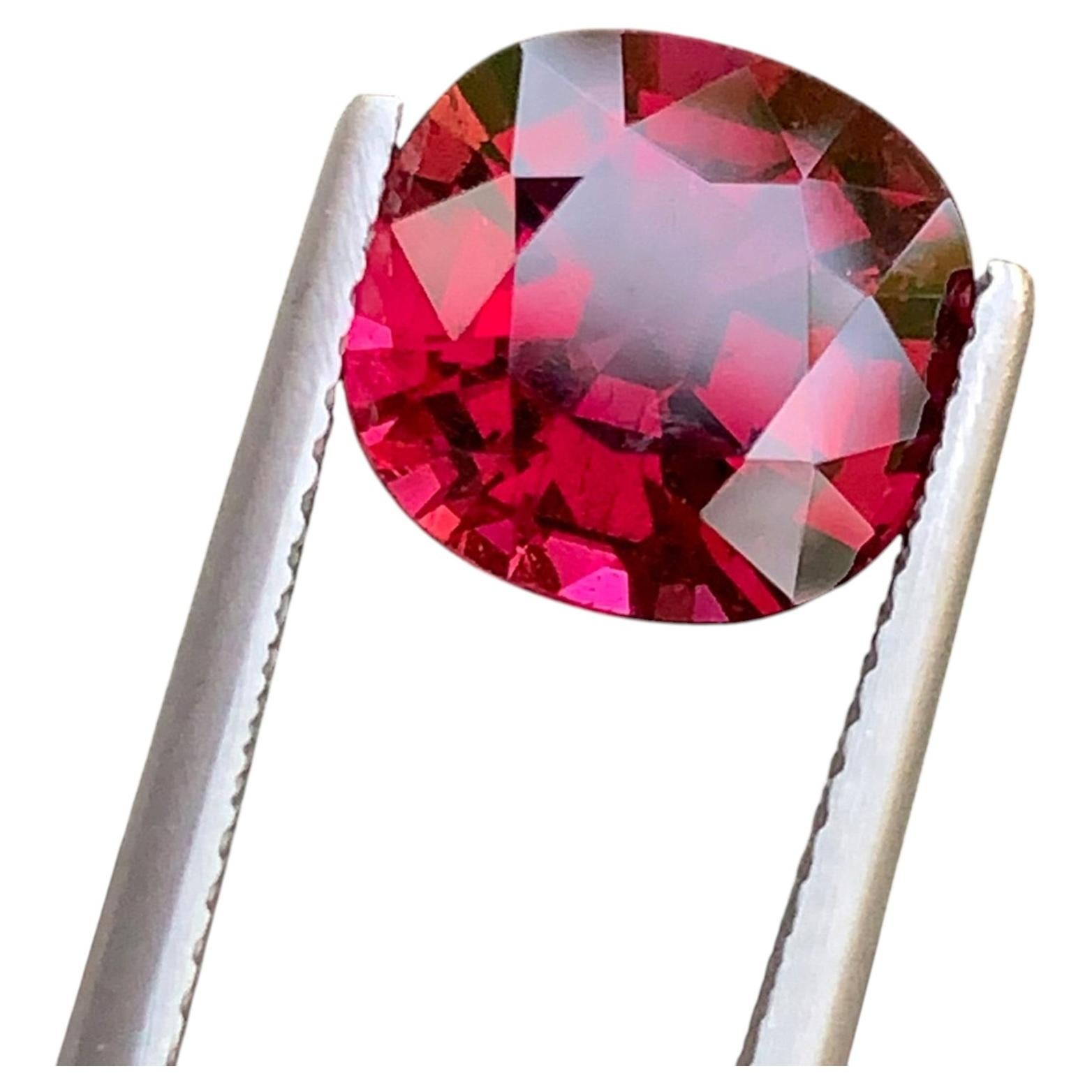 Tanzania Natural Cerise Pink Garnet Gemstone: 4.57 Carat Faceted For Ring