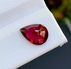 Tanzania Natural Pinkish Red Garnet Gemstone: 3.27 Carat Faceted For Ring
