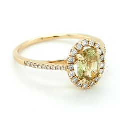 Tanzanian Chrysoberyl and Diamond Ring in 14kt Yellow Gold