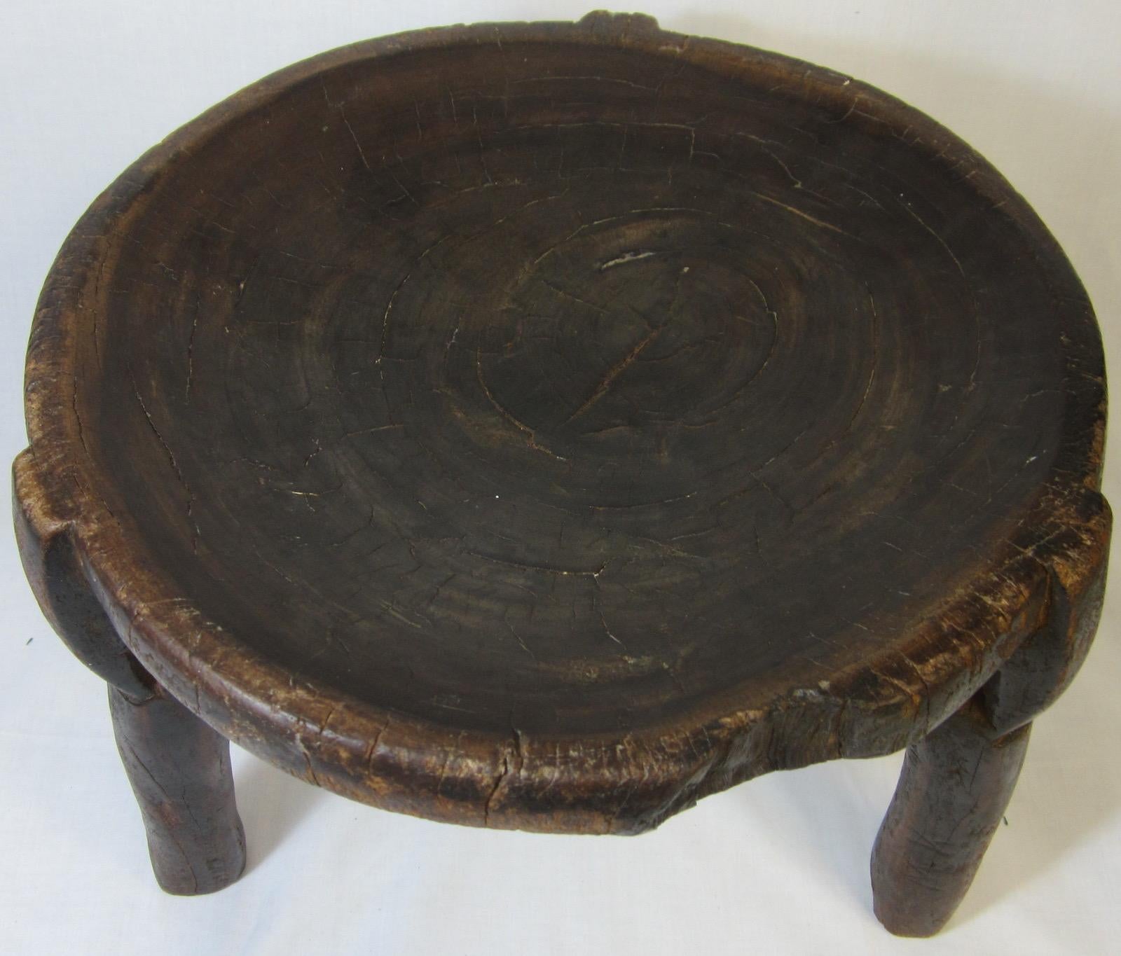 Early 20th century carved wood Tanzanian HEHE stool.