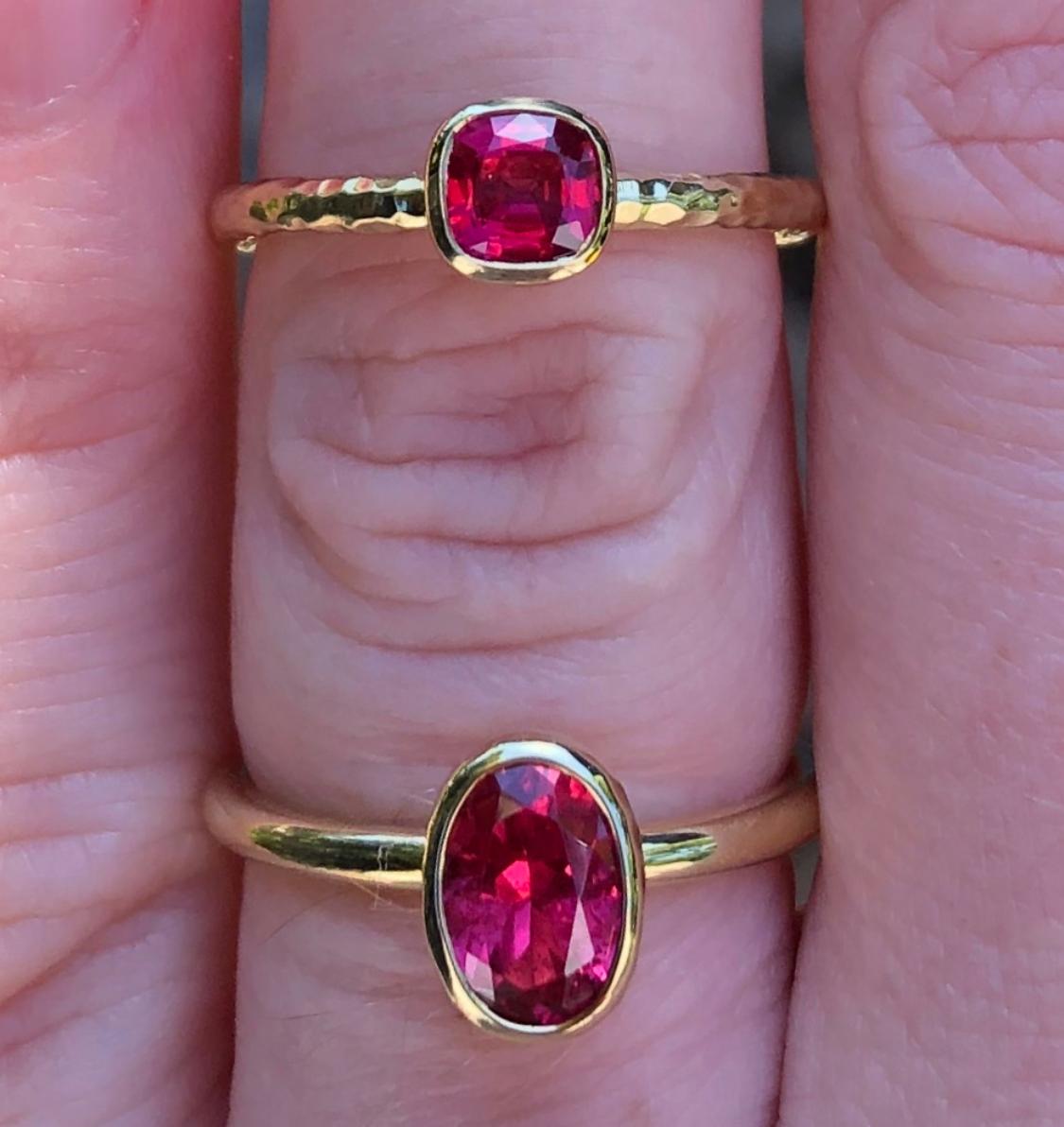 Contemporary Tanzanian Pink Spinel Stacking Ring