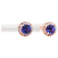 0.90 Ctw Natural Tanzanite Studs Bridal Earrings 925 Sterling Silver Earrings 