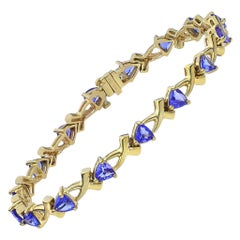 Tanzanite 14K Fancy Link Tennis Bracelet