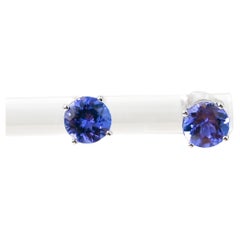 1.50 Ctw Tanzanite Round Cut 14k Gold Studs Earrings 14k gold  Studs 