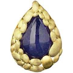 Tanzanite gold necklace Unisex mens jewelry Anniversary gift antique grima style
