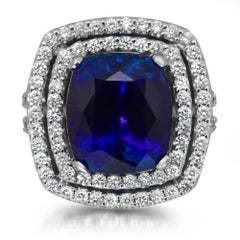 Tanzanite 17.03Ctw And Diamond 1.74Ctw Cocktail Ring 18K White Gold Size 6.5