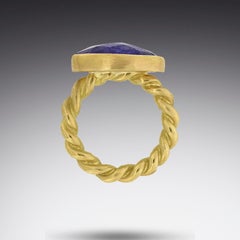 Tanzanite Gold Rope Ring