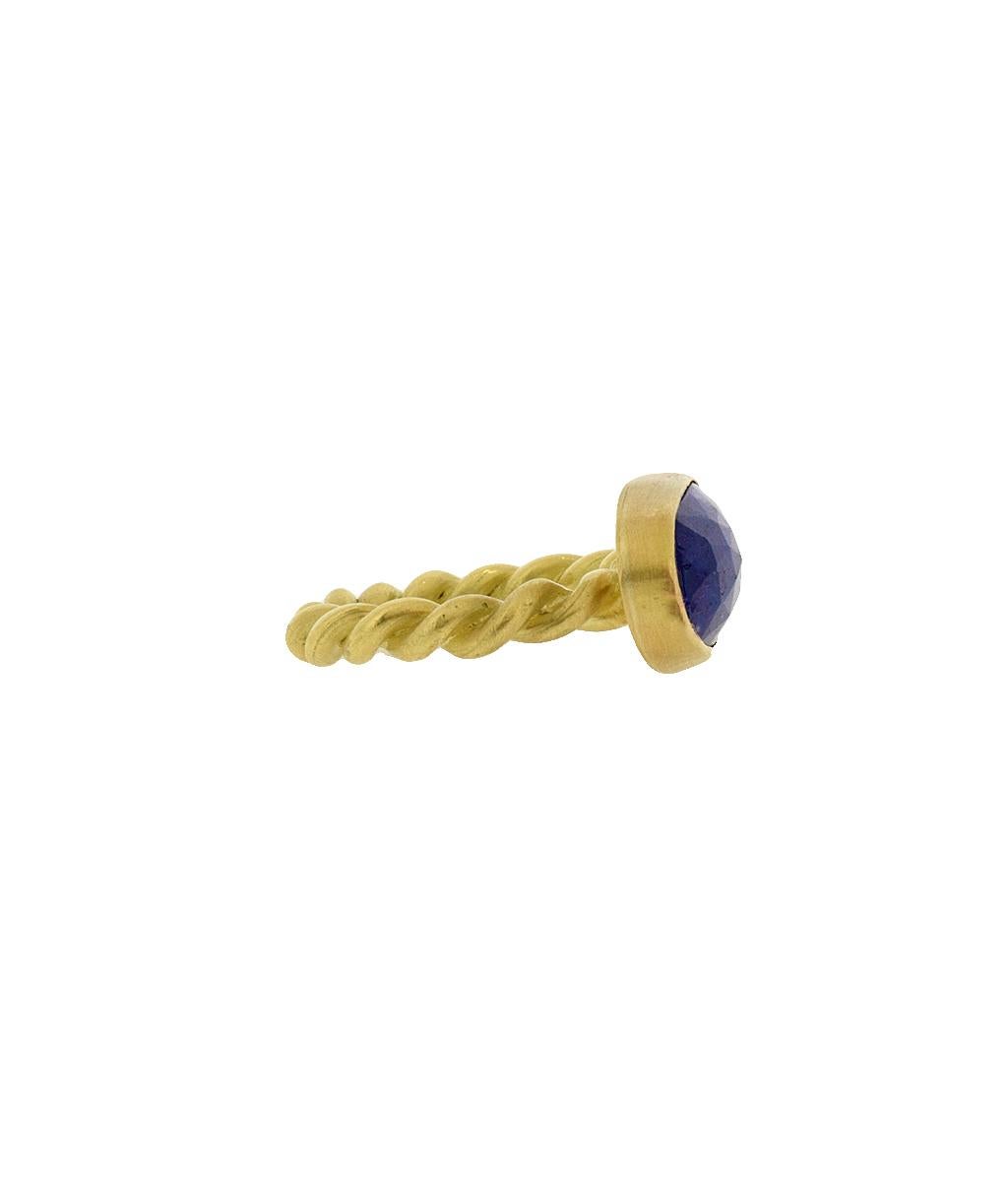 Women's Tanzanite Gold Rope Ring For Sale