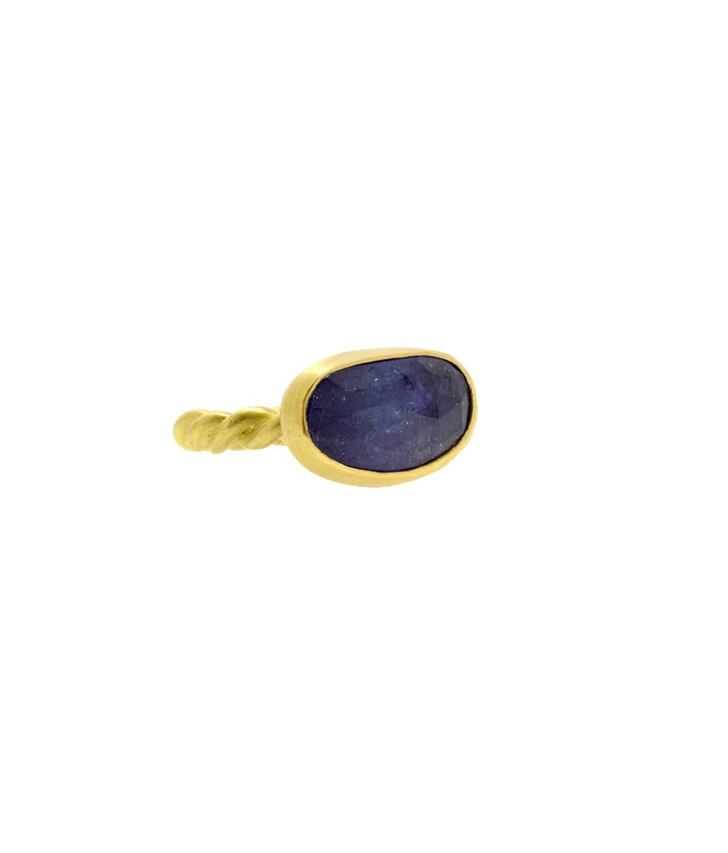 Tanzanite Gold Rope Ring For Sale 1