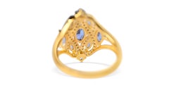 Natural Tanzanite 925 Sterling Silver Gold Plated December Birthstone Ring