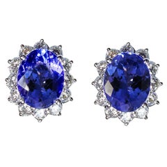 Tanzanite 3.95 Carats Diamond Earrings