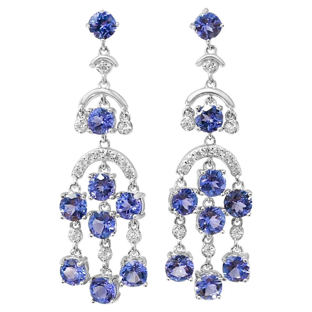 Tanzanite Earrings, Tanzanite Chandelier Earring, Tanzanite Birthstone Earring