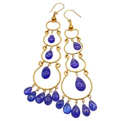 Tanzanite Ancient Rome Earrings 18kt Gold