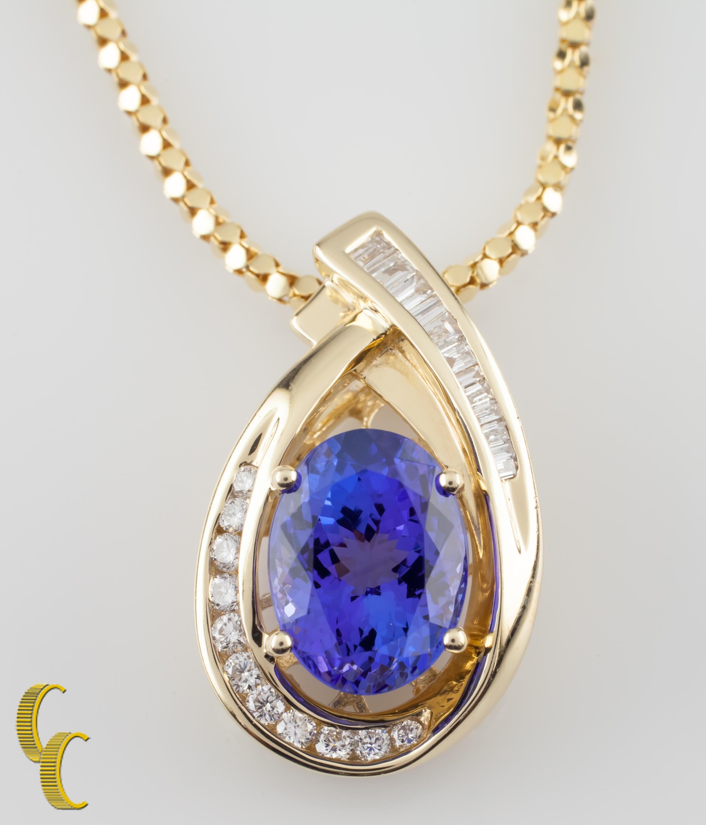tanzanite pendant yellow gold