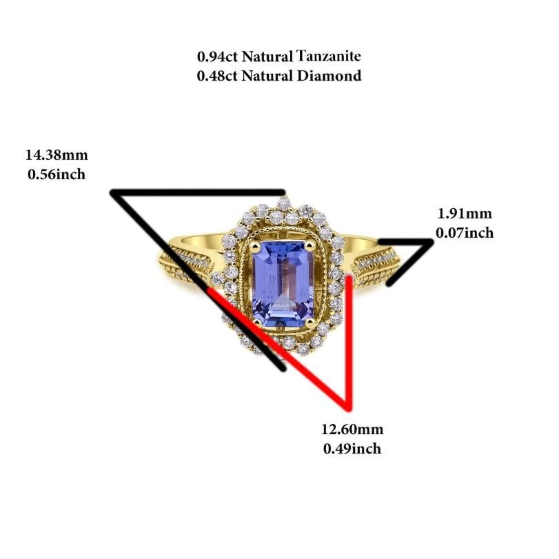 Round Cut Tanzanite And Diamond 1.42ct Ring For Sale