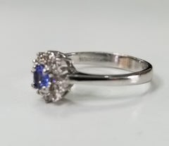Tanzanite and Diamond Cluster Ring