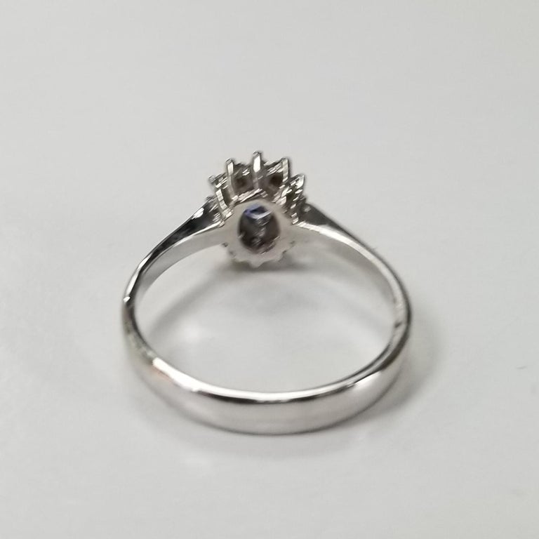 Platinum 3.06ct Tanzanite and Diamond Cluster Ring