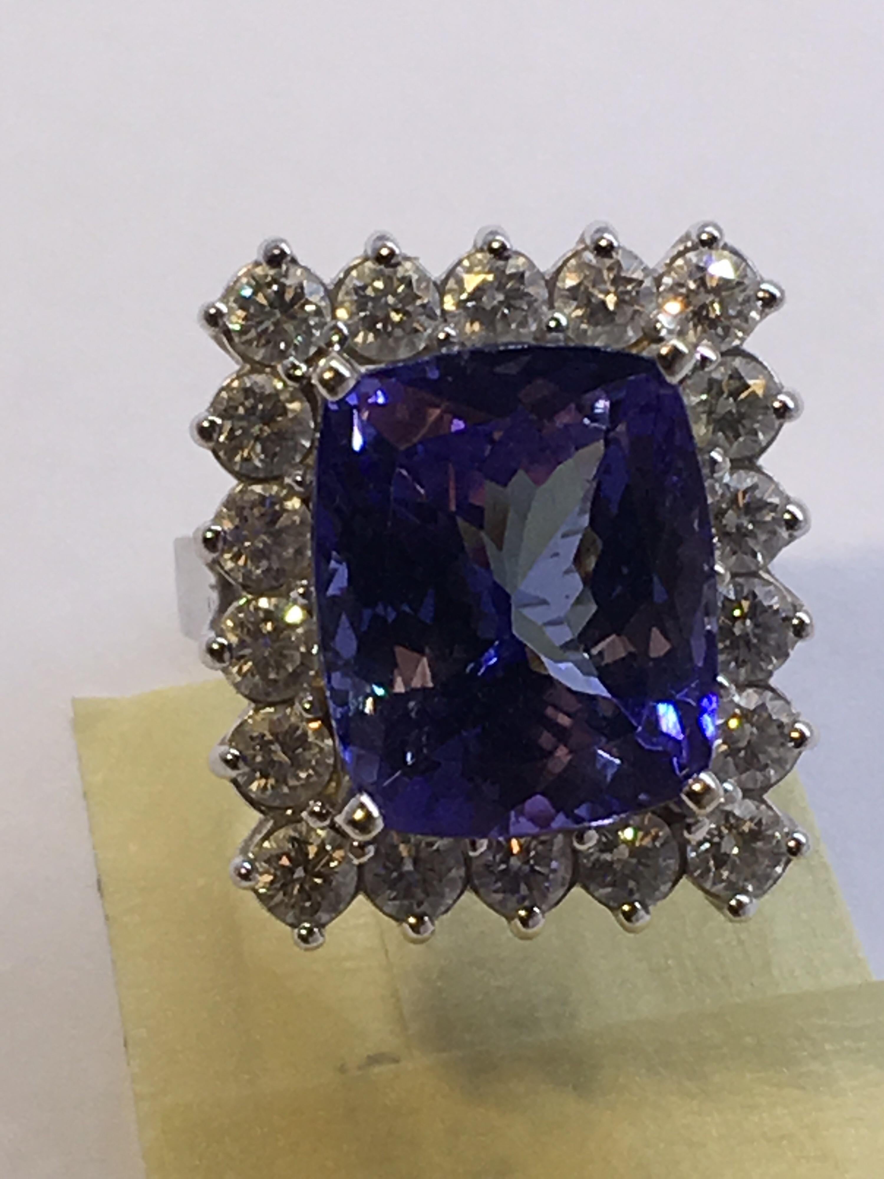 Women's Tanzanite and Diamond Cocktail Ring Only for Thanksgiving or Black Friday Sale