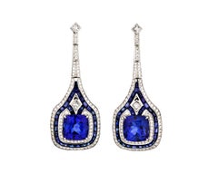 Tanzanite and Diamond Drop Earrings