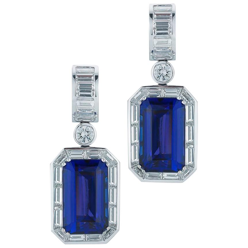 Tanzanite And Diamond Earring By RayazTakat For Sale