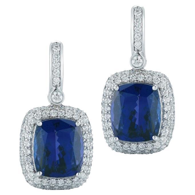 Tanzanite And Diamond Earring For Sale