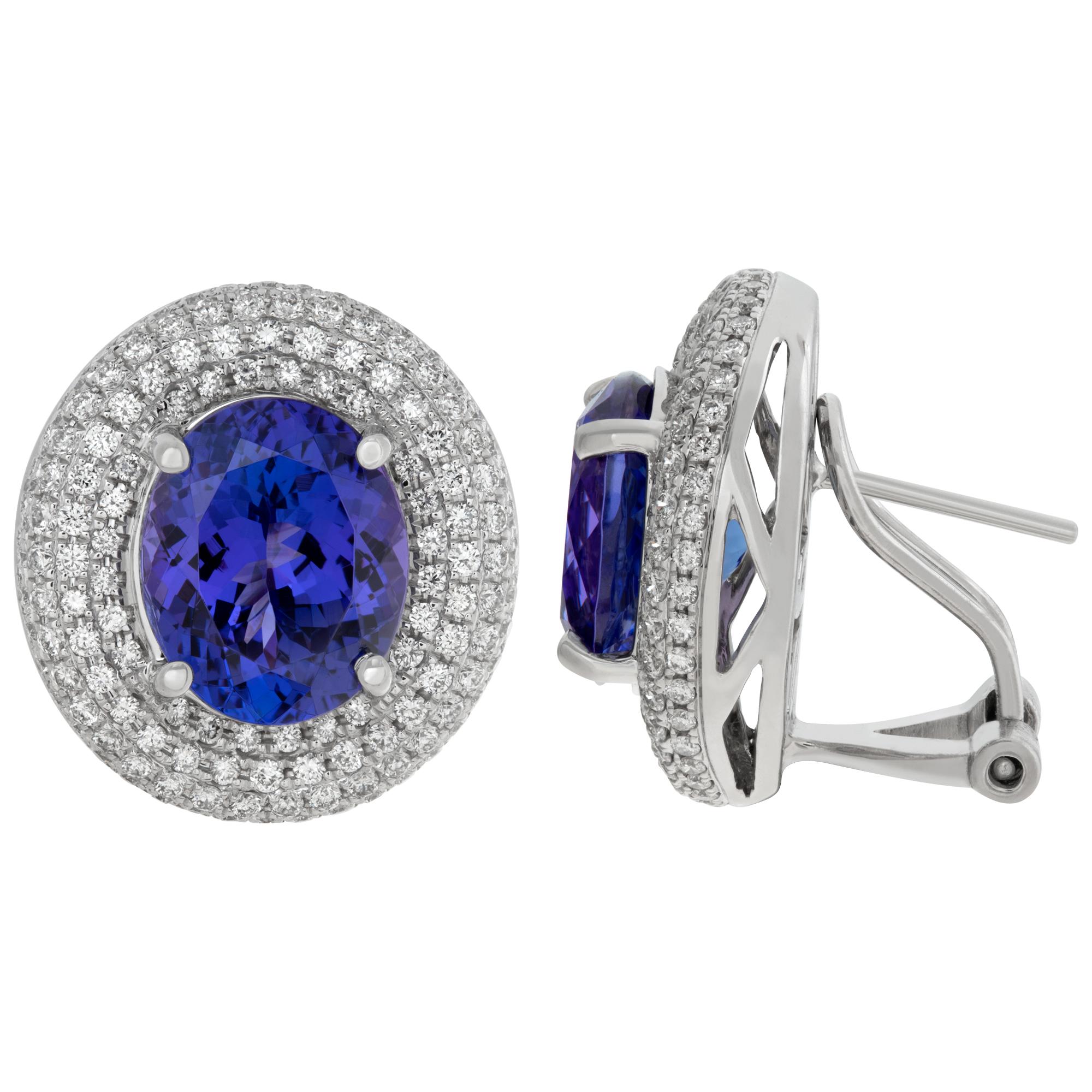 Tanzanite and Diamond Earrings In Excellent Condition For Sale In Surfside, FL