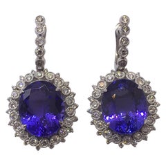 Boucles d'oreilles tanzanite et diamant