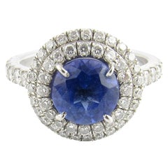 Tanzanite and Diamond Halo Ring