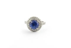 Tanzanite and Diamond Halo Ring