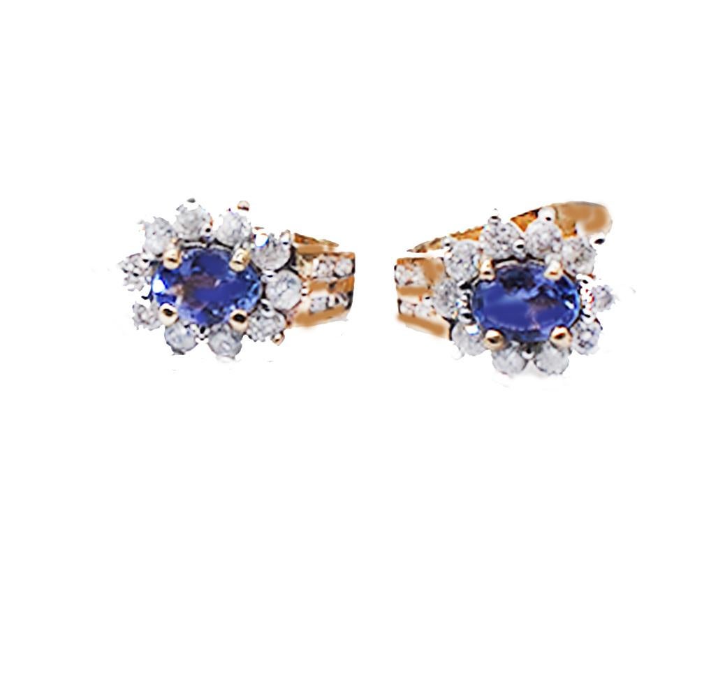 tanzanite halo earrings