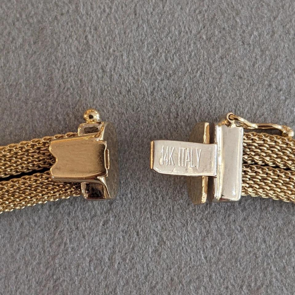 Collana a maglie con tanzanite e diamanti in oro giallo e bianco 14 carati In condizioni ottime in vendita a La Jolla, CA