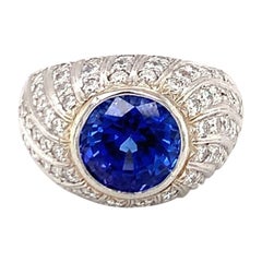 Bague en platine avec tanzanite et diamant, vers les années 1970