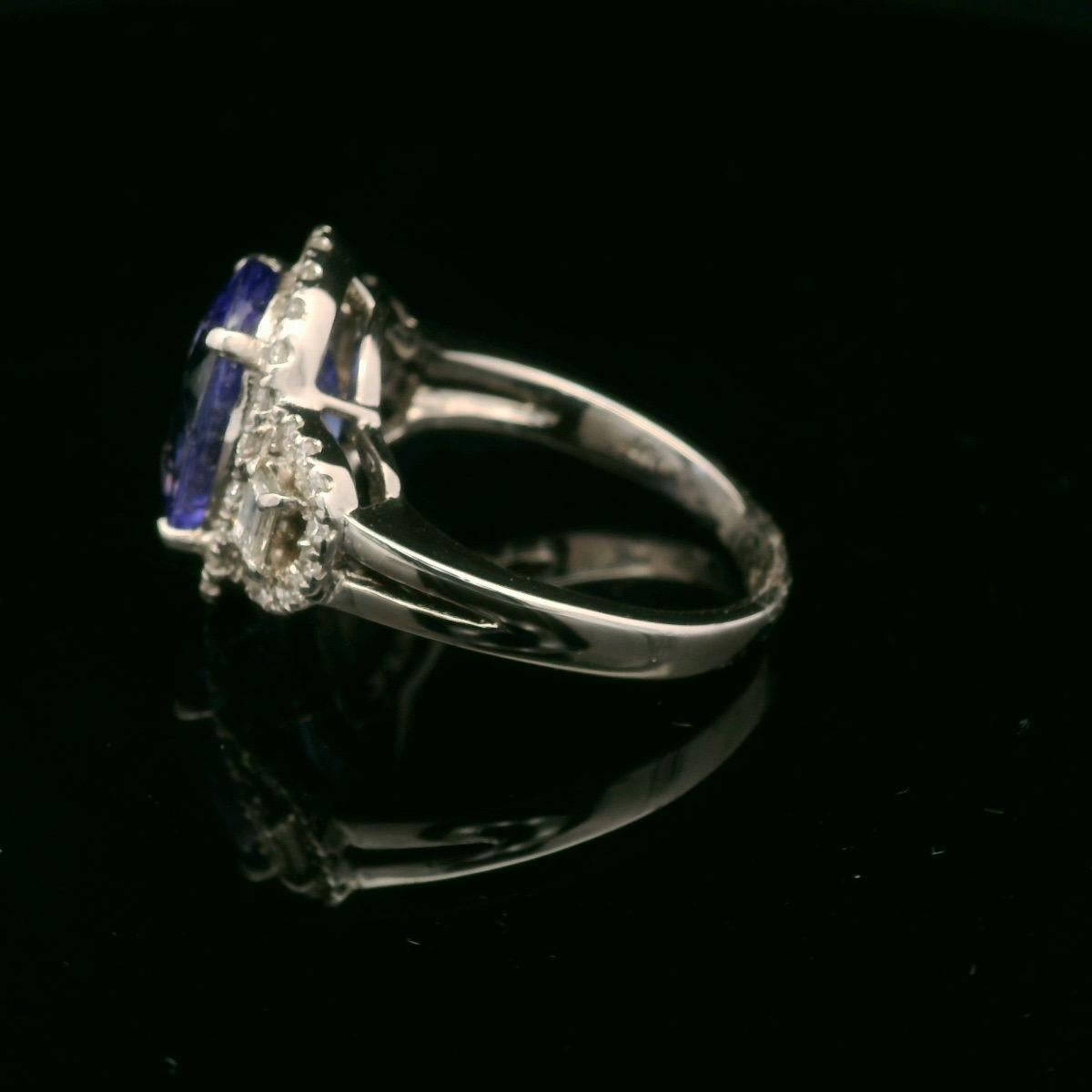 Tansanit und Diamant-Ring im Angebot 5