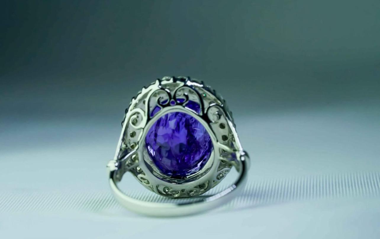 Tansanit und Diamant-Ring im Angebot 9