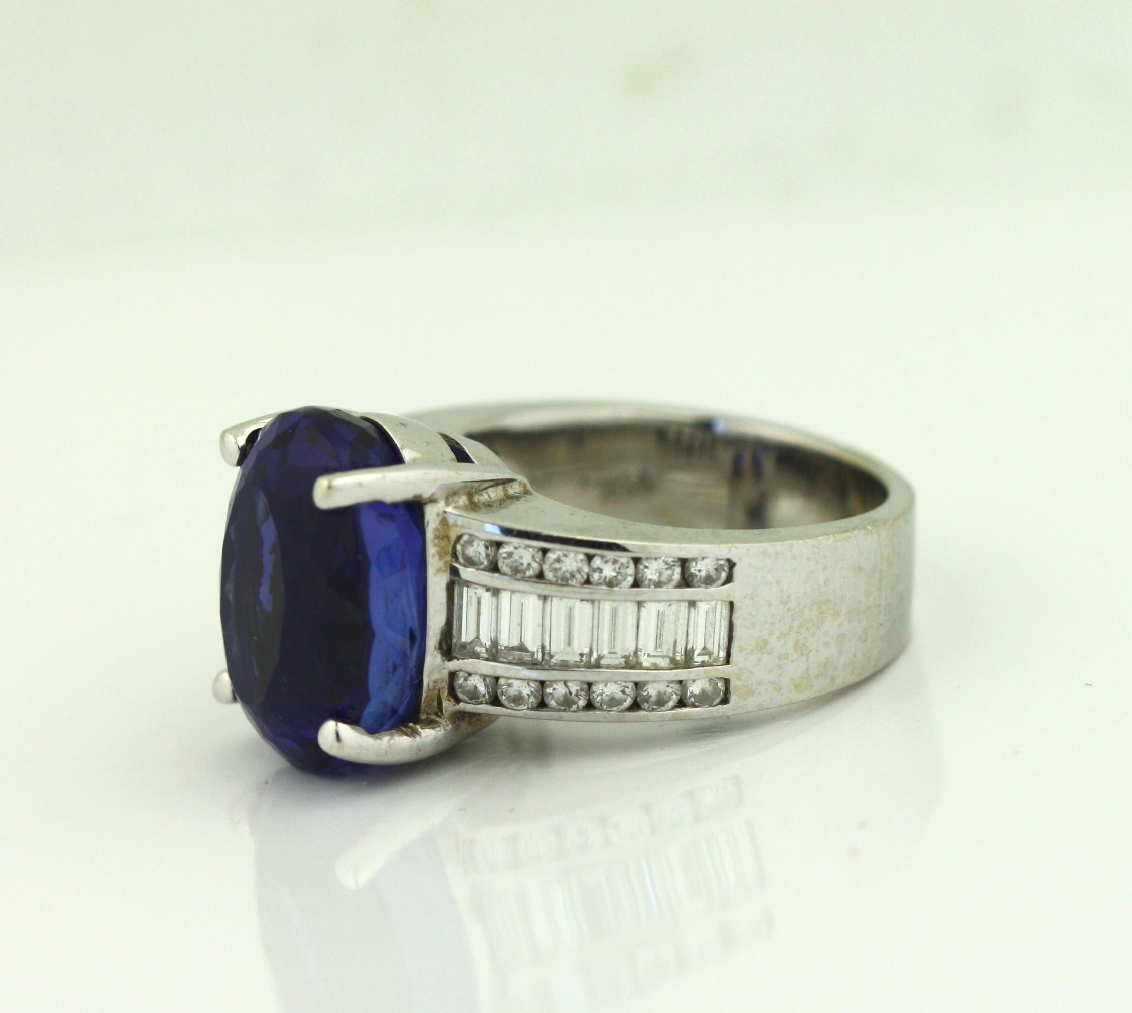 Tansanit und Diamant-Ring im Zustand „Gut“ im Angebot in Palm Beach, FL