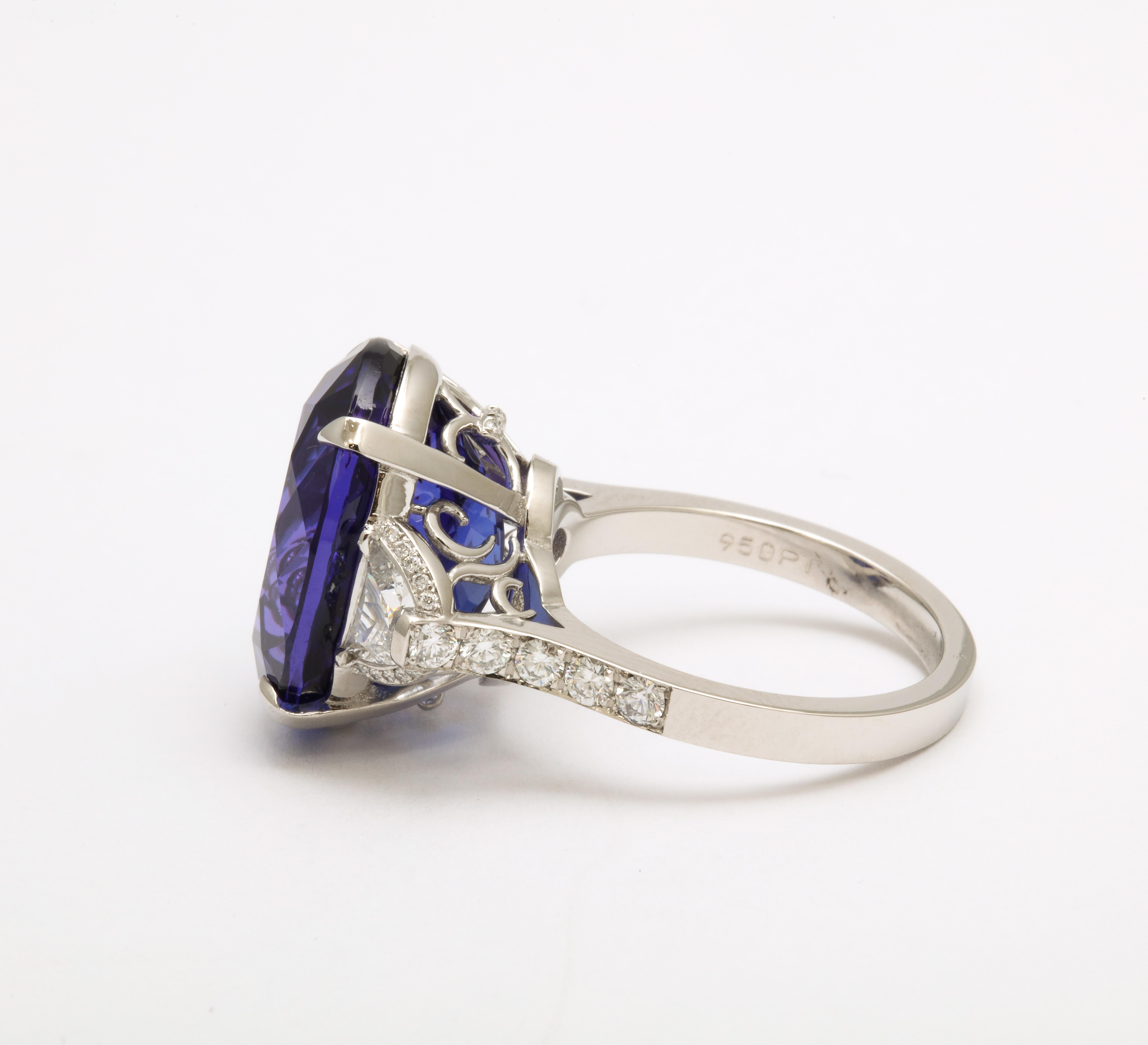 Tanzanite and Diamond Ring For Sale 2