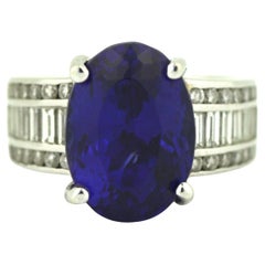 Tansanit und Diamant-Ring