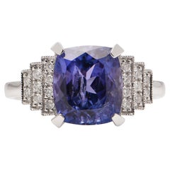 Bague en tanzanite et diamants