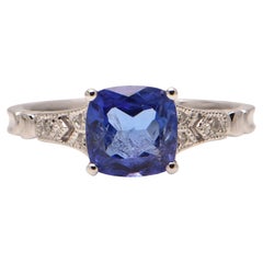 Bague en tanzanite et diamants