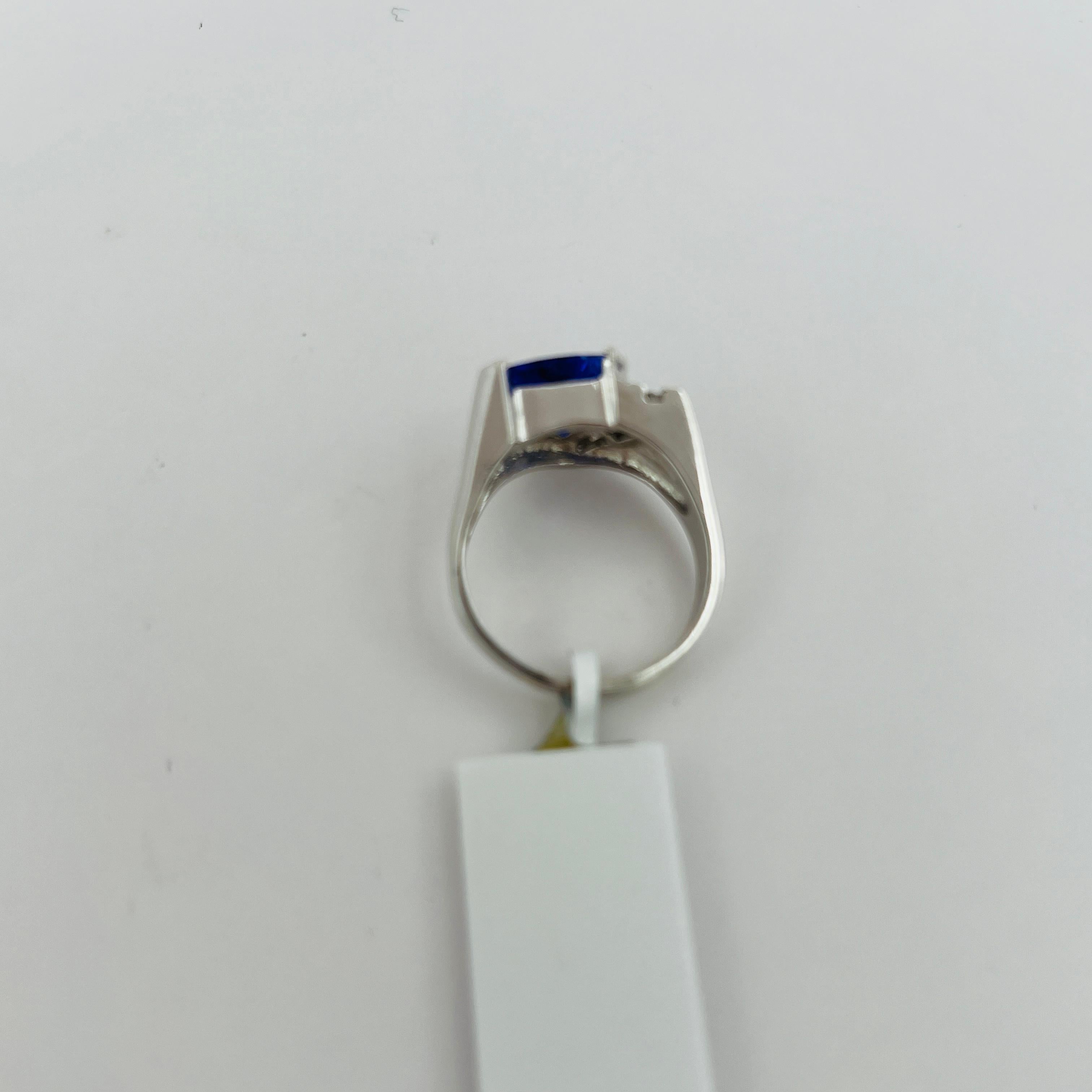 Tanzanite and Diamond Ring in 14k White Gold For Sale 1