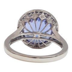 Tanzanite and Diamond ring in platinum