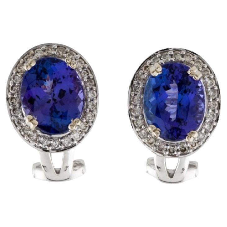 Tanzanite and Diamond Stunning Earclips