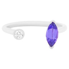 Tanzanite and Diamond Toi et Moi Ring